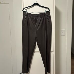 Chocolate Brown Vegan Leather Pants Banana Republic